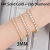 3MM 14k solid gold+lab diamond