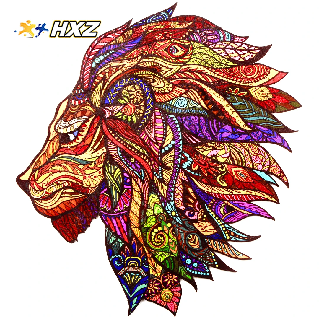 Lion King custom 3d wooden puzzle animals jigsaw puzzle game wood crafts for adults and children