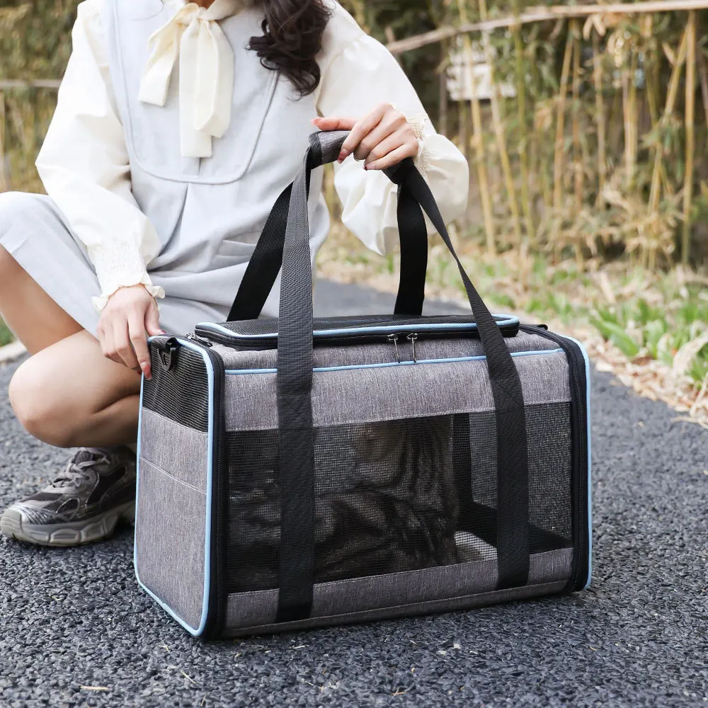 Custom Cat Wheels Dog Carrier Airline Approved cat bag pet carrier with Telescopic Handle for Flight Camping Outdoor details