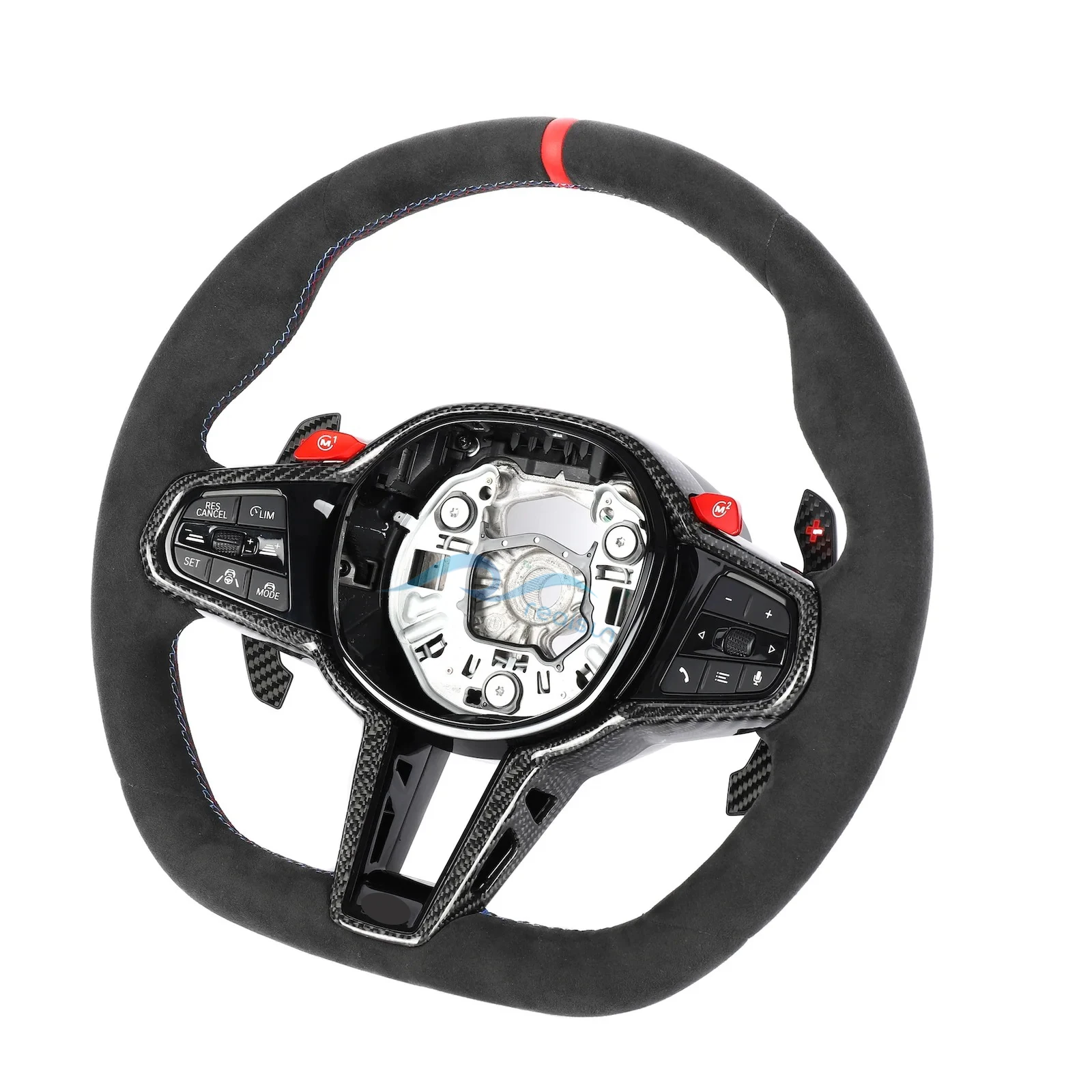 thumbnail image 2 of Jaronx Compatible With BMW M1 M2 Buttons, Steering Wheel Sporty Red 2 of 13