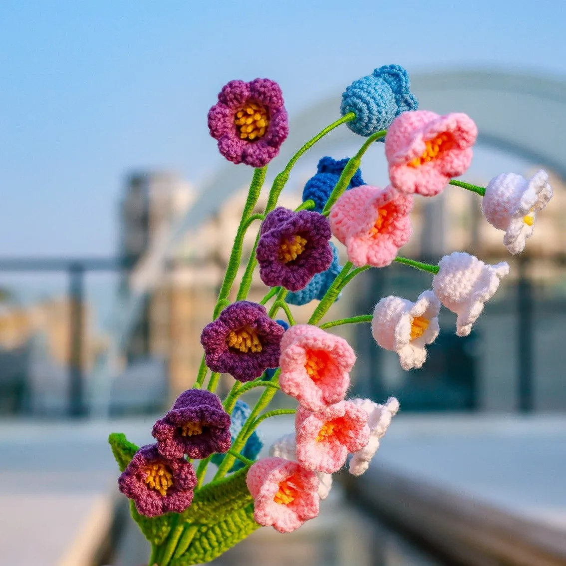 Lily of the Valley Artificial Flowers Home Decor Handmade Knitted