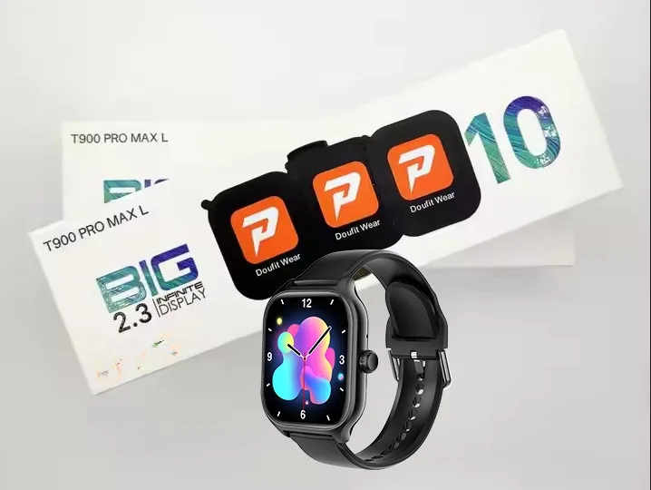 L seri 10 T900 Pro Max jam tangan cerdas, dengan layar besar inci,  fitur kompas dan kalender ponsel cerdas