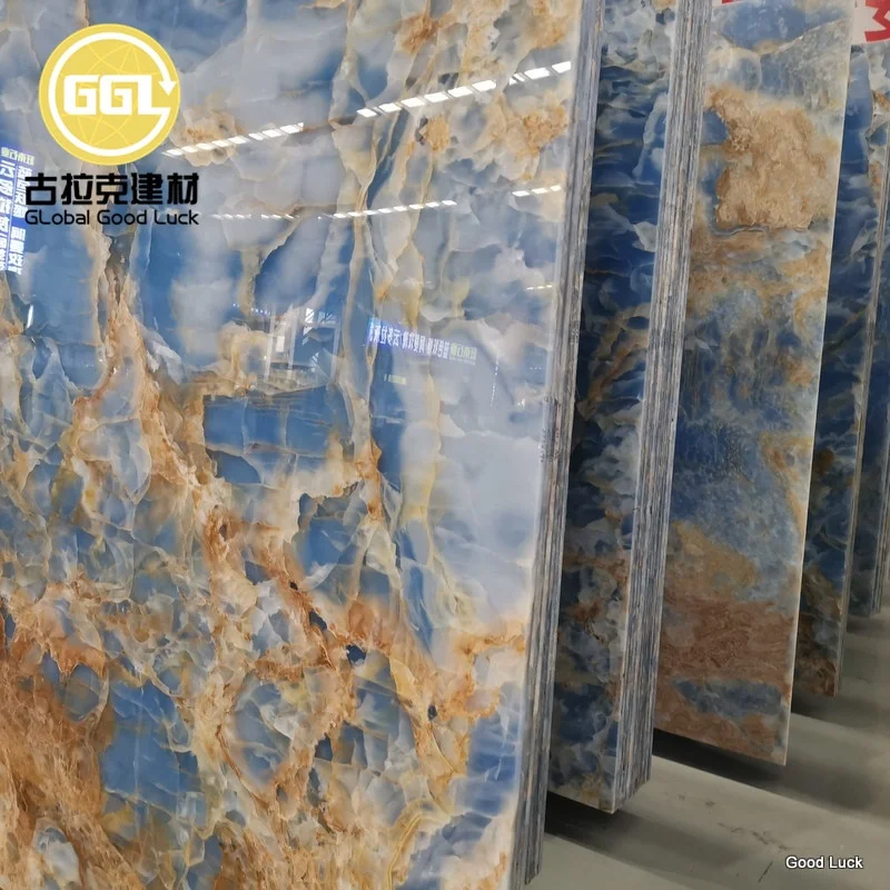 Onyx Tile Onyx Marble Slab Tile LUXURY Natural Blue Onyx Marble Slab Tile