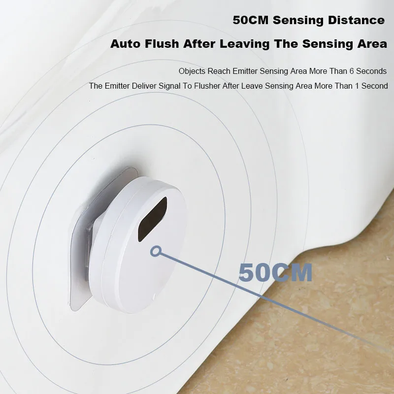 Smart Automatic Infrared Sensor Wireless Closestool Toilet Pressing Flusher Kit Intelligent Sensing Flush Water Presser