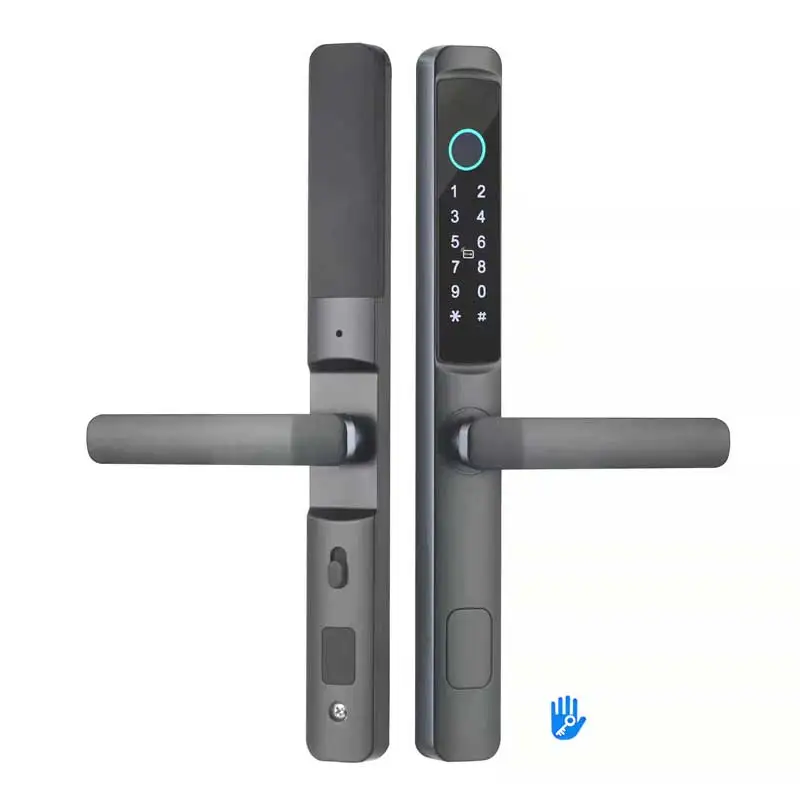 IP65 Waterproof Smart Door Lock TTlock App Biometric Fingerprint Code Card Intelligent WiFi Network for Wood Office Home Use