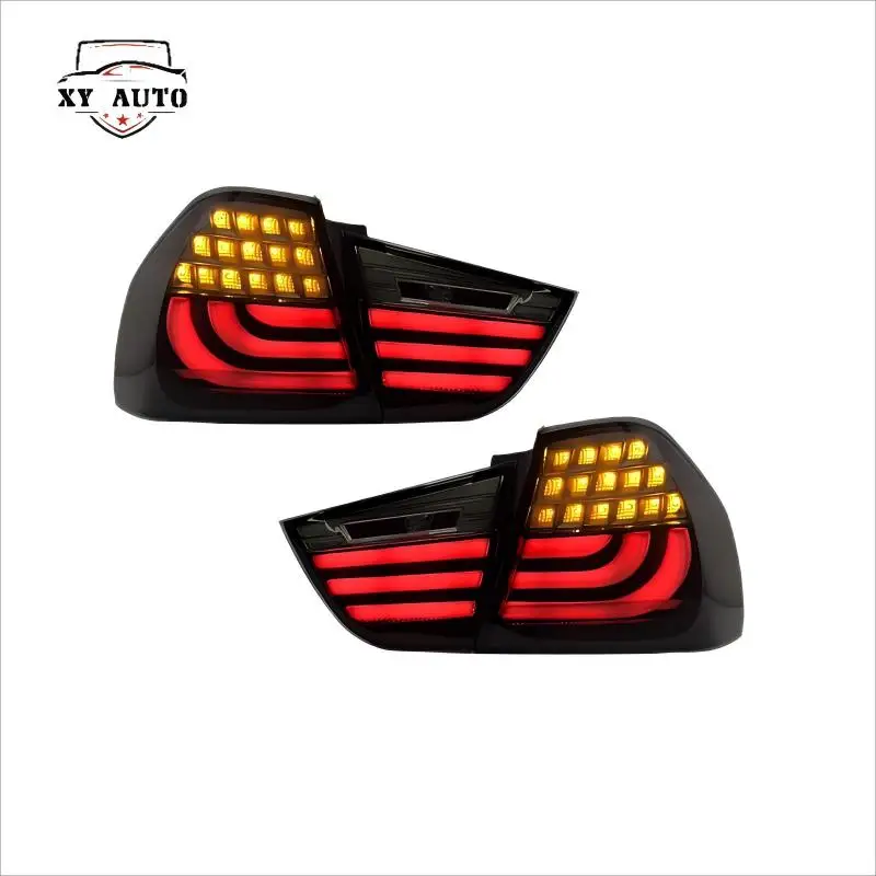 For 2005-2008 BMW 3-series E90 LED Rear Tail Light Assembly Fiber Optic I318 I320 New Condition 12V Red and Clear Lens Color
