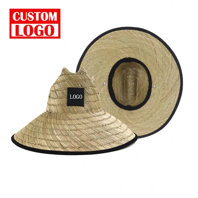 Соломенная шляпа оптовая продажа плоская высокого качества модная широкополая для серфинга с логотипом соломенные шляпы