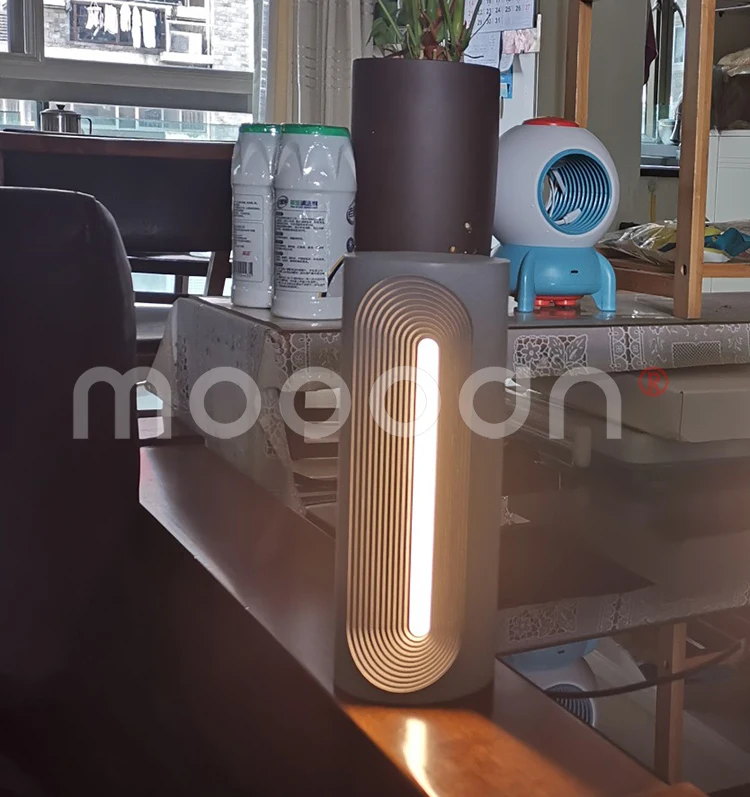 Modern cylinder shade led industrial cement night light concrete table lamp for bedroom