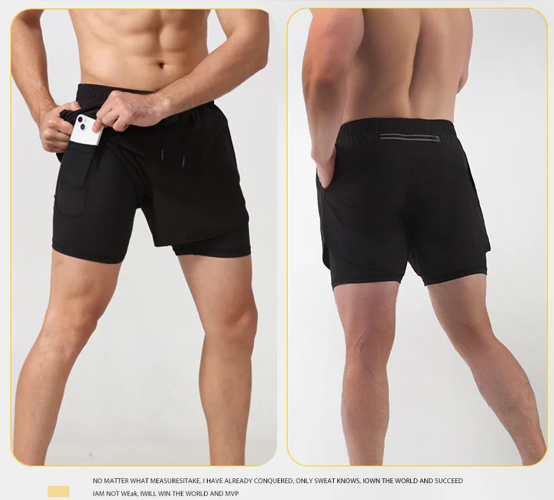 Großhandel Mesh-Shorts 2 in 1 Doppelschicht Track Loose Quick Dry Basketball-Training Sweat Gym Shorts Men4_voghion.com