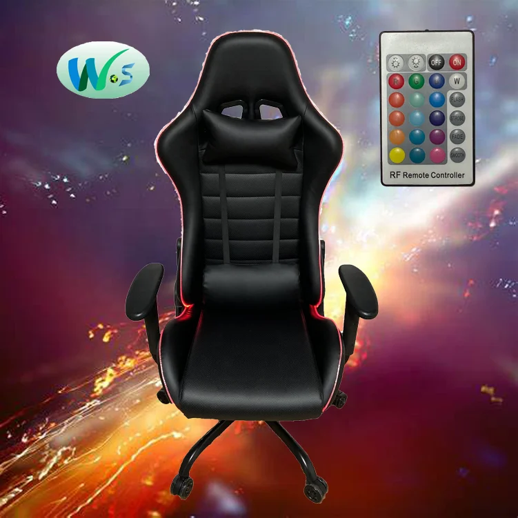 
WS08 в наличии, Лидер продаж, игровой стул RGB со светодиодной подсветкой, OEM, в наличии, Гоночное офисное игровое Кресло со светодиодной подсветкой, RGB-динамик, выбор 