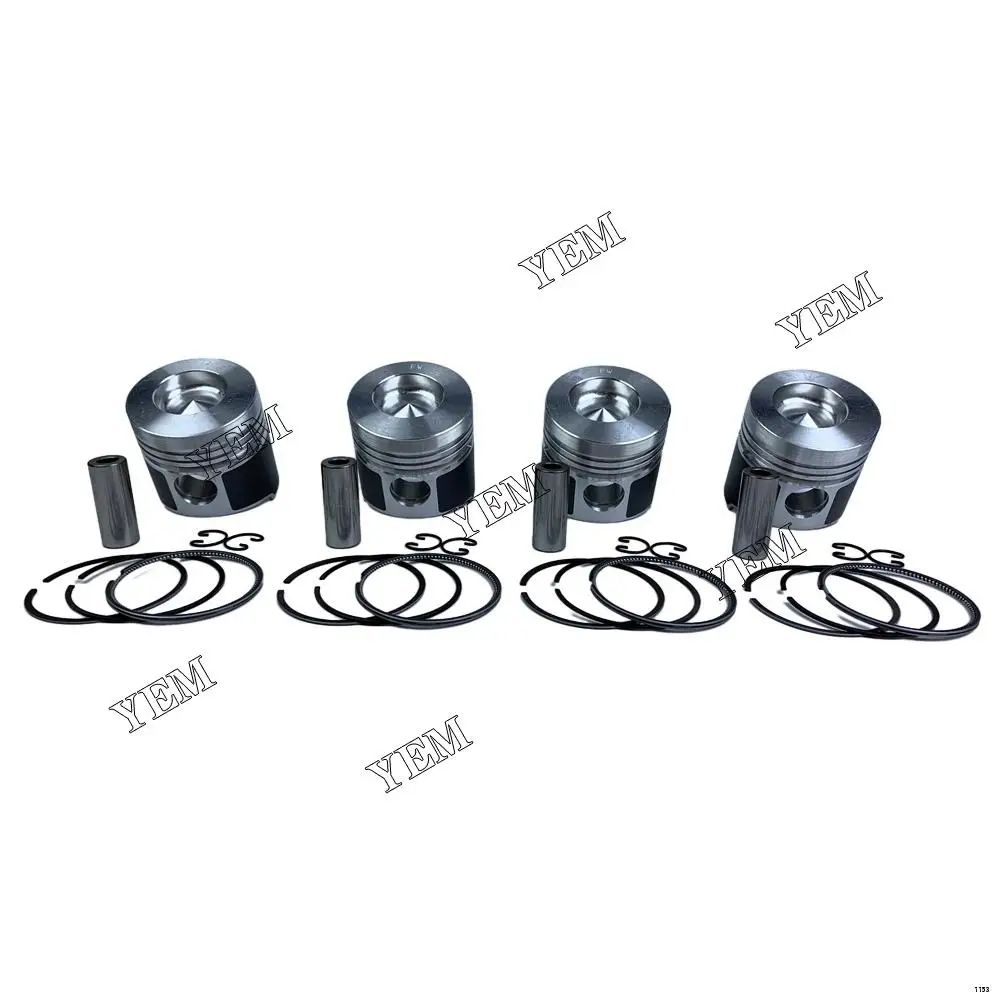 Pistons With Cylinder Piston Rings Fit for Kubota V1512 Machinery Engine Parts