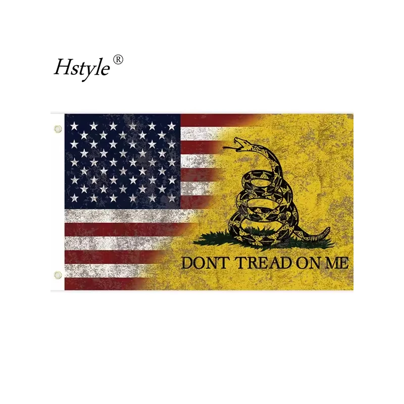 Bandiera Gadsden Secondo Emendamento Set 4 Bandiere Americane 90x150cm - Gadsden, 2° Emendamento, Poliestere Con Occhielli Bandiera Gadsden Don't Tread On Me - Foto 6