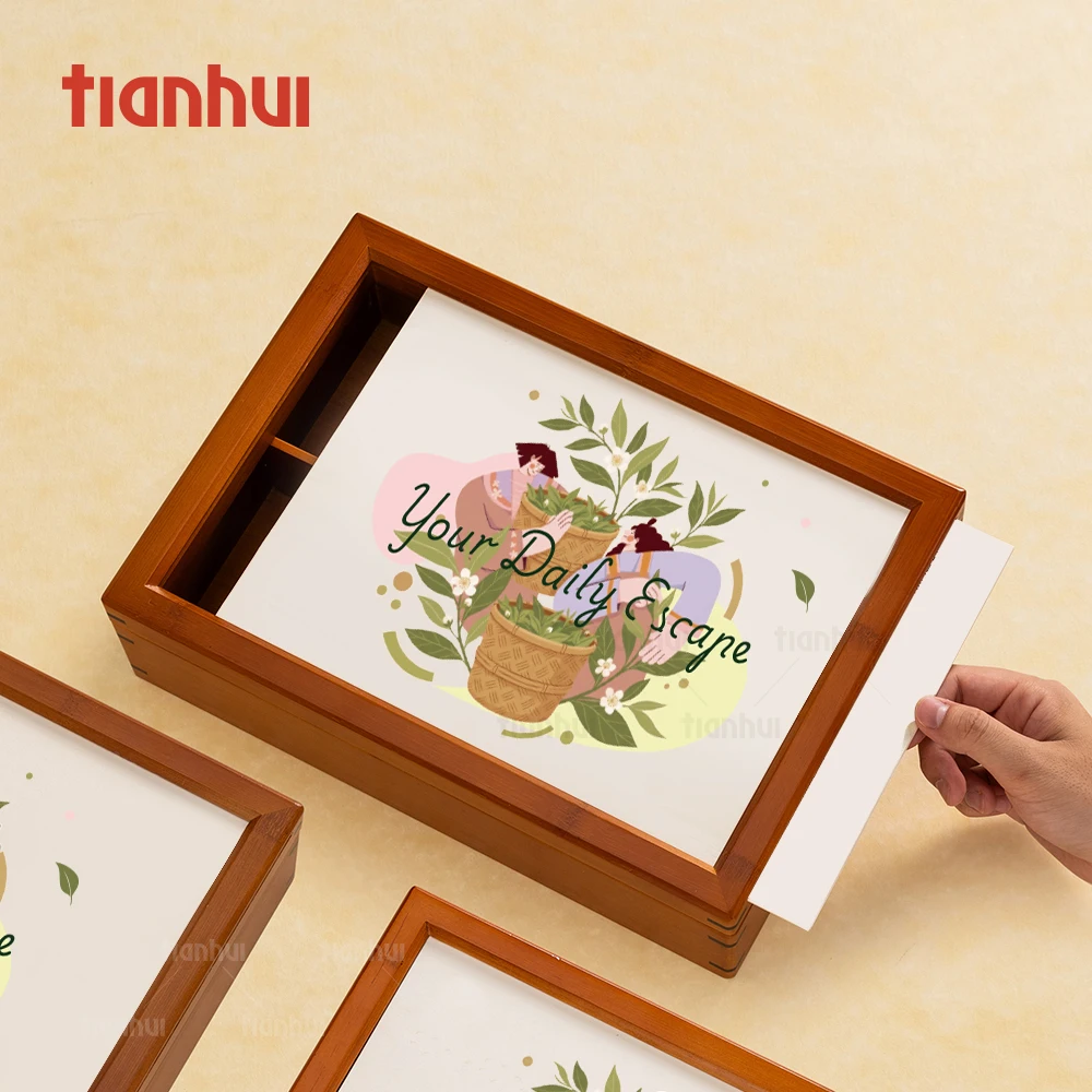 Tianhui Bamboo Gift Box with Interchangeable Inserts, Reusable Brand Packaging
