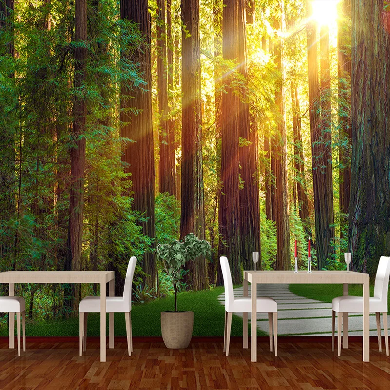 3d Custom Mural Wallpaper Wall Painting Sunny Forest Photography Background  Photo Wallpaper For Living Room Bedroom Wall Murals - Buy Wallpaper  Green,Outside Wallpaper,Paper Mural Product on 