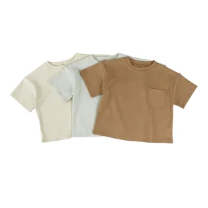 Wholesale Cotton Puff Sleeves Combed Kids Cotton Summer Tshirt for Girls