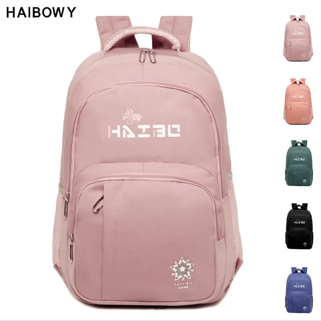 HAIBOWY Large Capacity Student Backpack with Spine Burden-Reducing Feature for Junior High Middle Primary Secondary School Girls