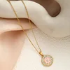 colorful Flower necklace - gold