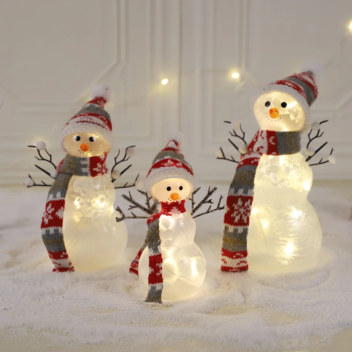 hand blown etched glass christmas decorations luxury gift snowman ornaments 2023