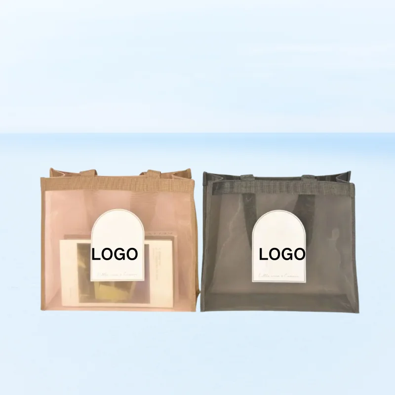 Fashion Cheap Price Mesh Shoulder Tote Bag With Custom Logo Printing 100% Eco Friendly Material Mesh Shopping Bag For Women