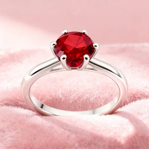 Wedding Promise 1 CT Moissanite Rings Women VVS1 Red Stone Moissanite Diamond Engagement Rings