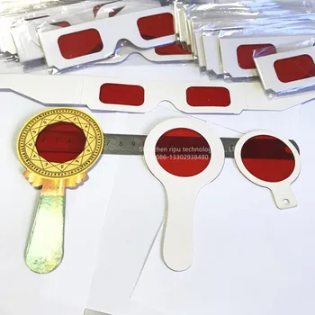 Handhold 3D Paper Decoding Glasses Magnifier Glasses Red lens Decoder Glasses For Educational Institution