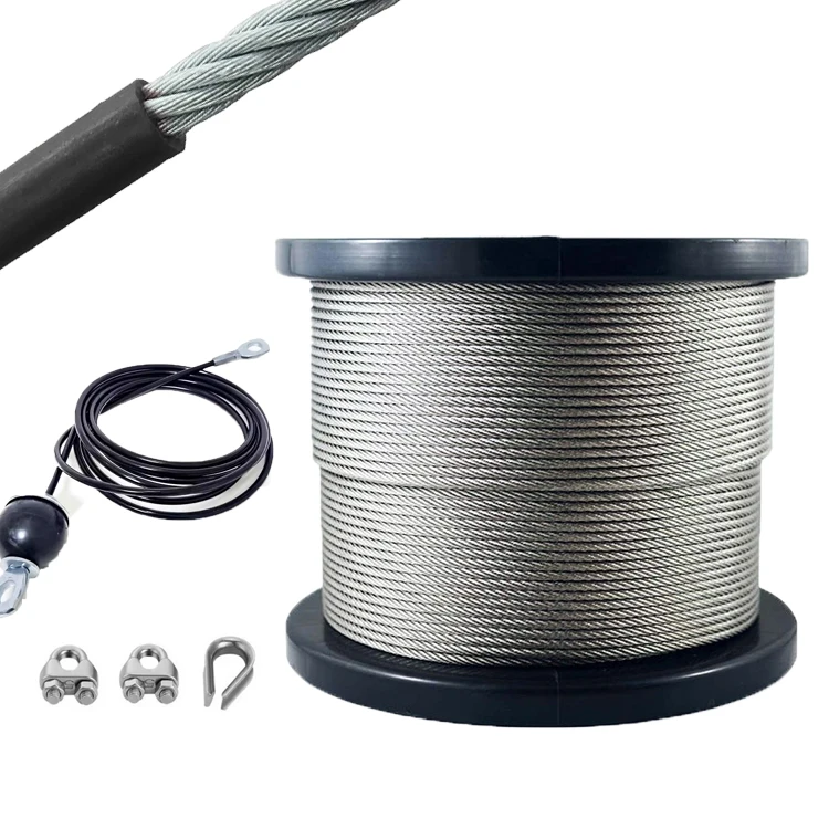 Competitive Price Nylon Coated Steel Wire Rope 5mm 6mm Gym Cable for  Fitness Equipment