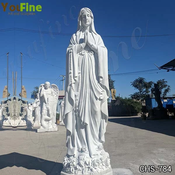 Life Size Marble Statue of the Virgin Mary for Sale
