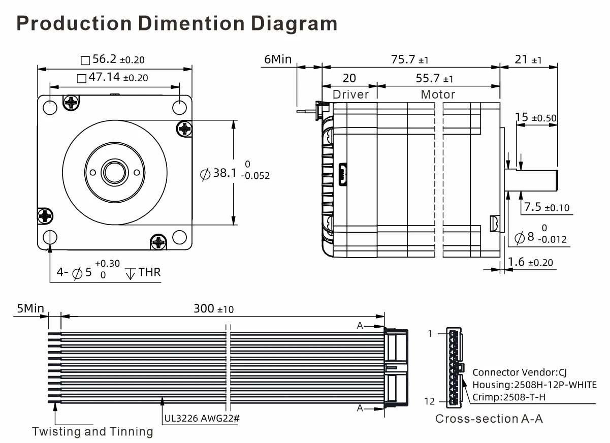 Stepper Motor, 1.2N.m, 48V, 2-Phase, CNC - detail 14