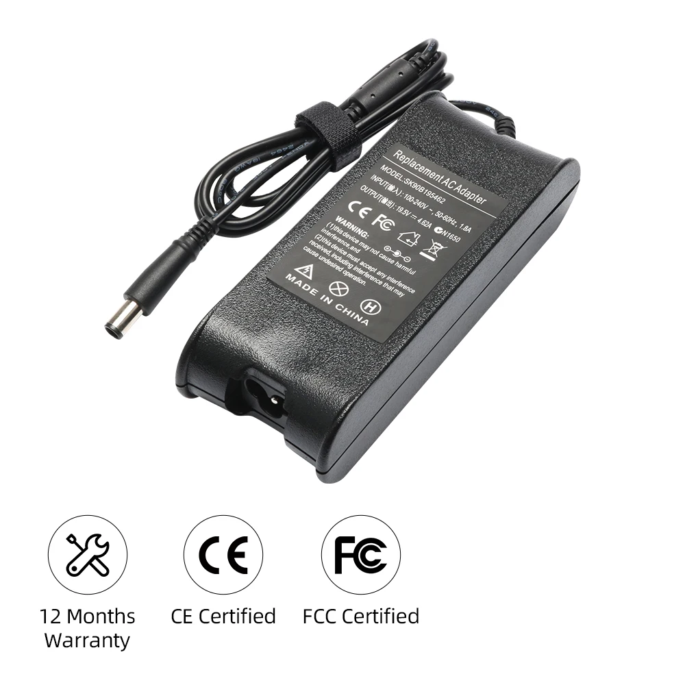 Бестселлер OEM/ODM 90 Вт 19,5 в 7,4 а 5,0 * мм адаптер питания для зарядки ПК Dell