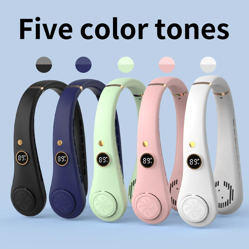 2025 Summer Portable Wearable Mini Portable Neck Fan USB Rechargeable Hands-Free Cooling Fan Air Conditioner Bladeless_voghion.com
