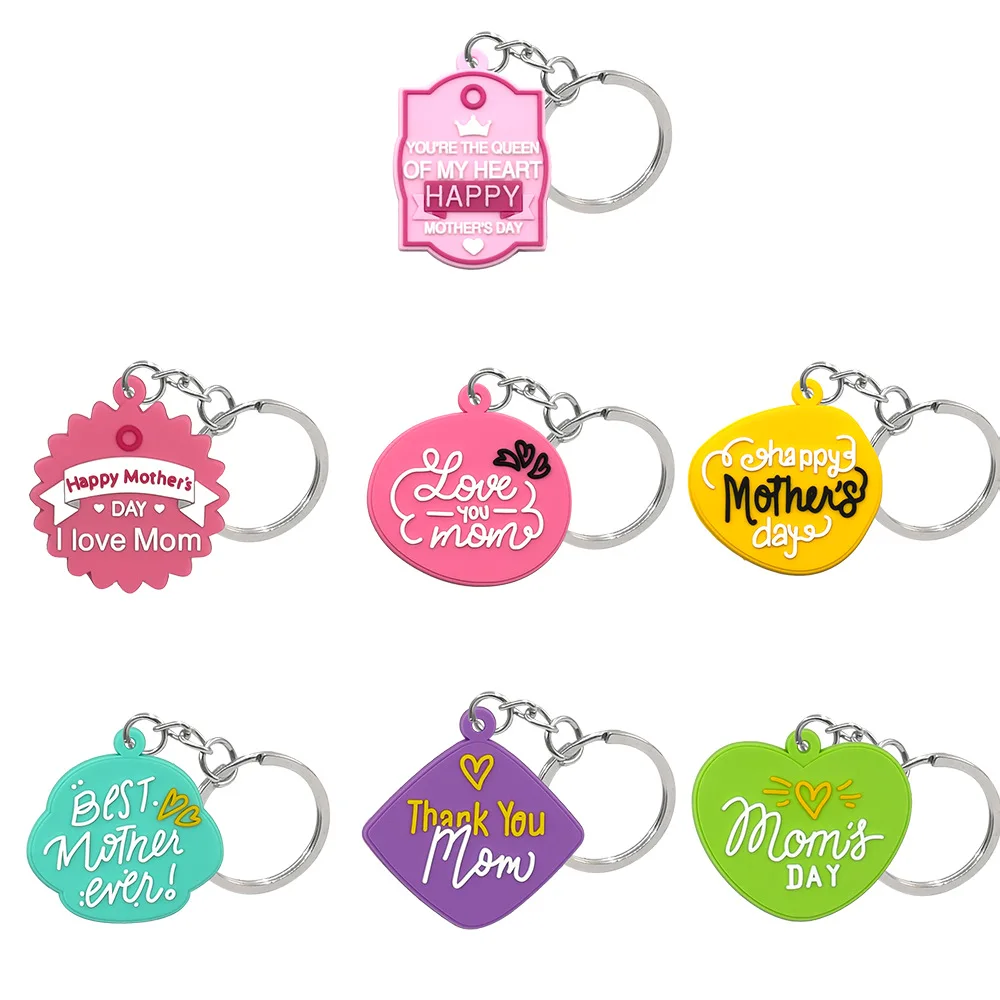 Customizable Logo Cross-Border Pink Series Metal Keychain Pendant New Cartoon Backpack Decoration Small Gift for Grateful Mother