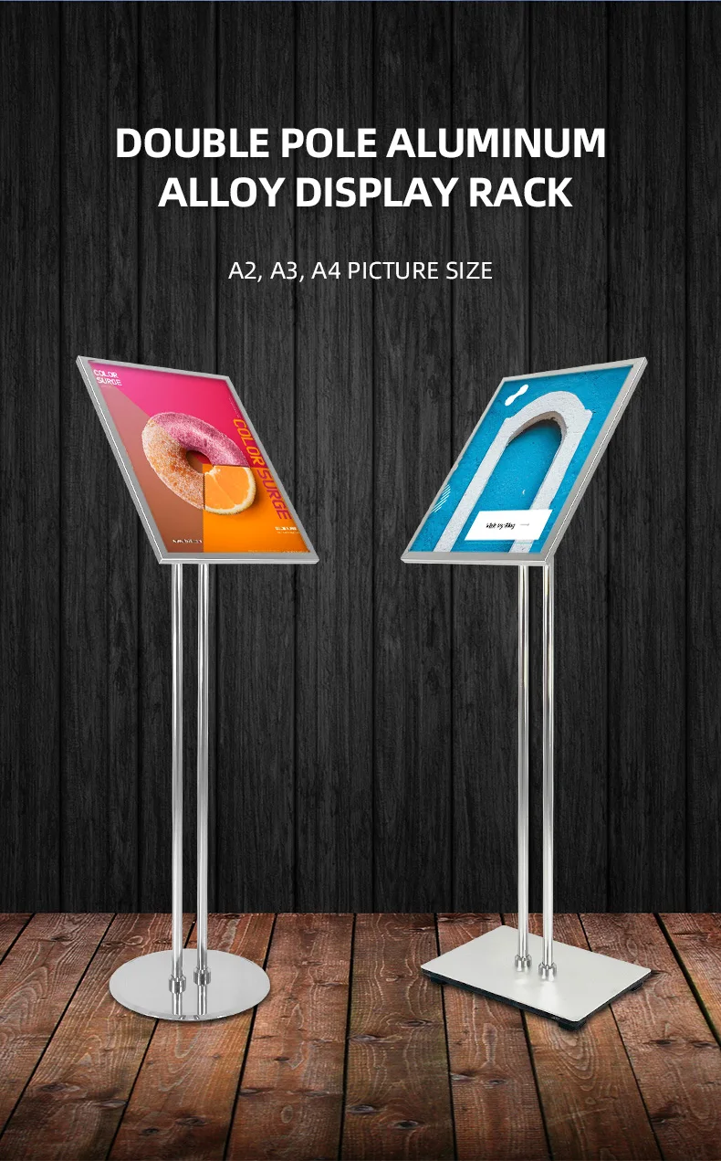 Wholesale menu stand a3 poster display floor stand a4 adjustable paper holder