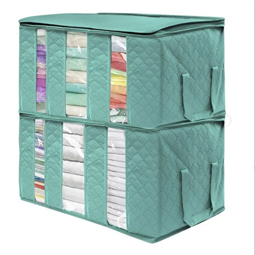 По индивидуальному заказу большой емкости Одеяло сумка для хранения ясным окном складная одежды одеяло постельные принадлежности Организатор Выдвижной