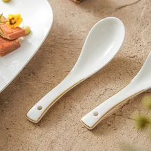 Modern Style Bone China Gold-Plated Chopsticks Stand Spoon Small Ceramic Holder for Hotels and Restaurants