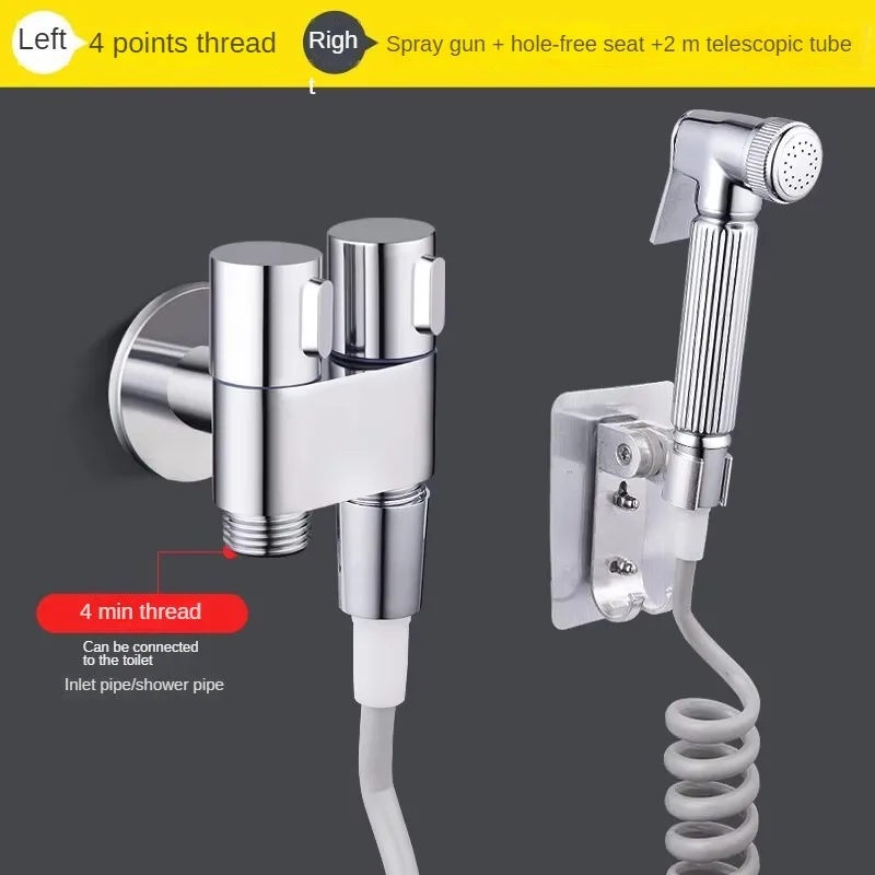 Factory Direct Sales Dual Handle One Inlet Two Outlet Water Stop Valve Chrome Bidet Angle Stop Valve for Bidet Toilet Bathroom