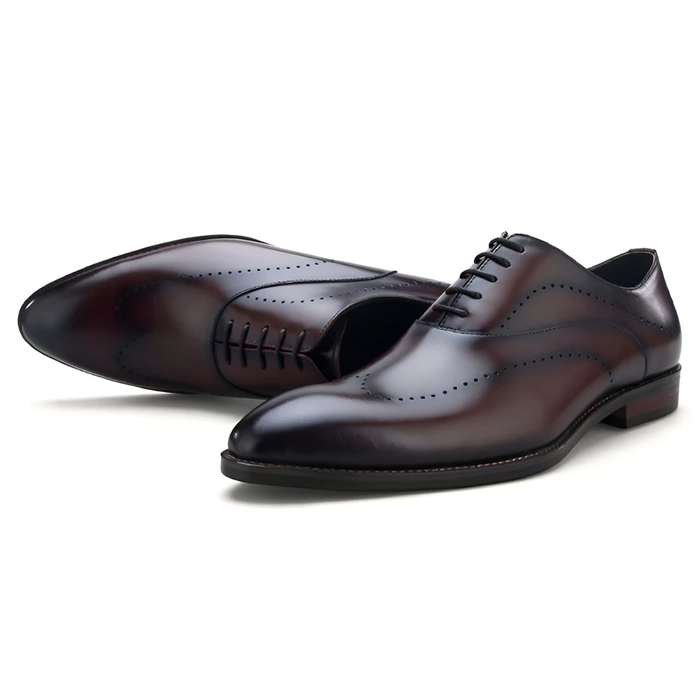 Elegant Business Genuine Leather Oxford Shoe Top Layer Cowhide Soft
