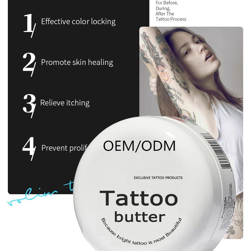Private Label Tattoo-Butter fr Vor, Whrend und Nach dem  Ttowierungsprozess Gleitmittel & Feuchtigkeitsspendende Tattoo-Creme