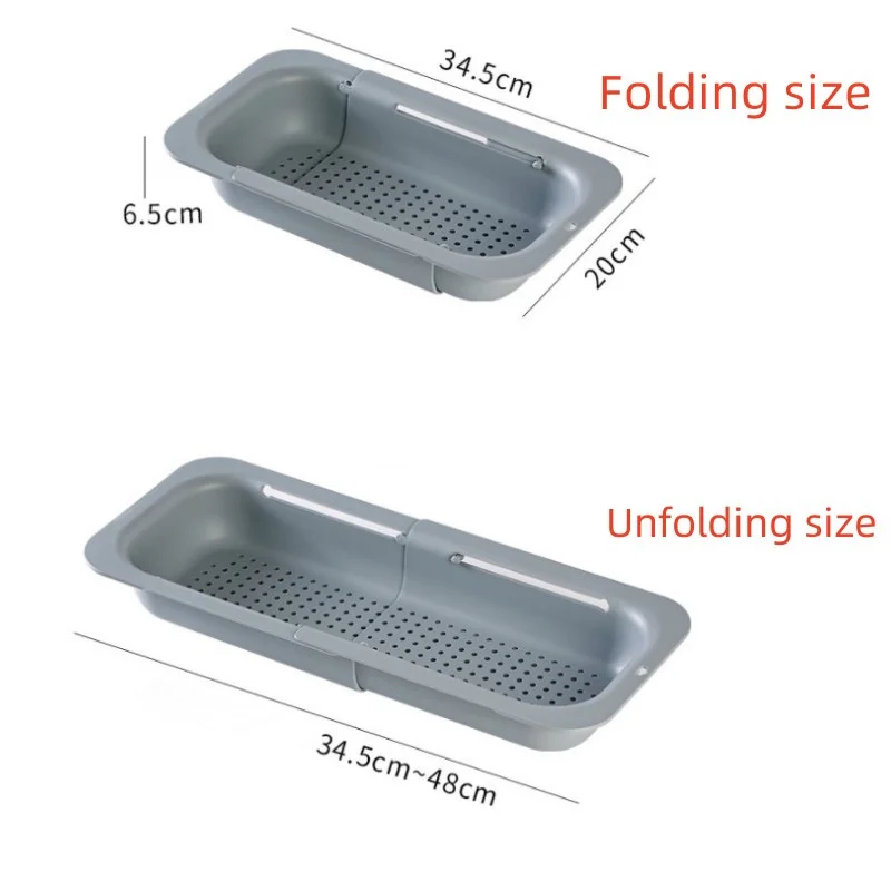Оптовая продажа выдвижная двухслойная сливная корзина на раковину дуршлаг сетка для овощей и