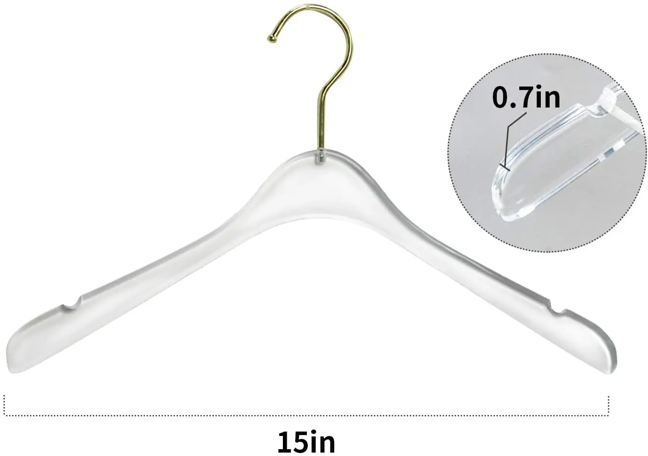 クリアアクリルハンガー20パックプラスチックハンガー滑り止め