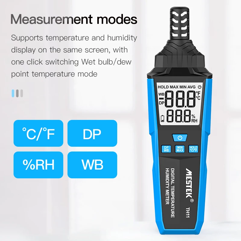 TH11 Digital Temperature and Humidity Meter  Multifunctional  Temperature Meter LCD Fruit Wheat Crops Humidity Tester