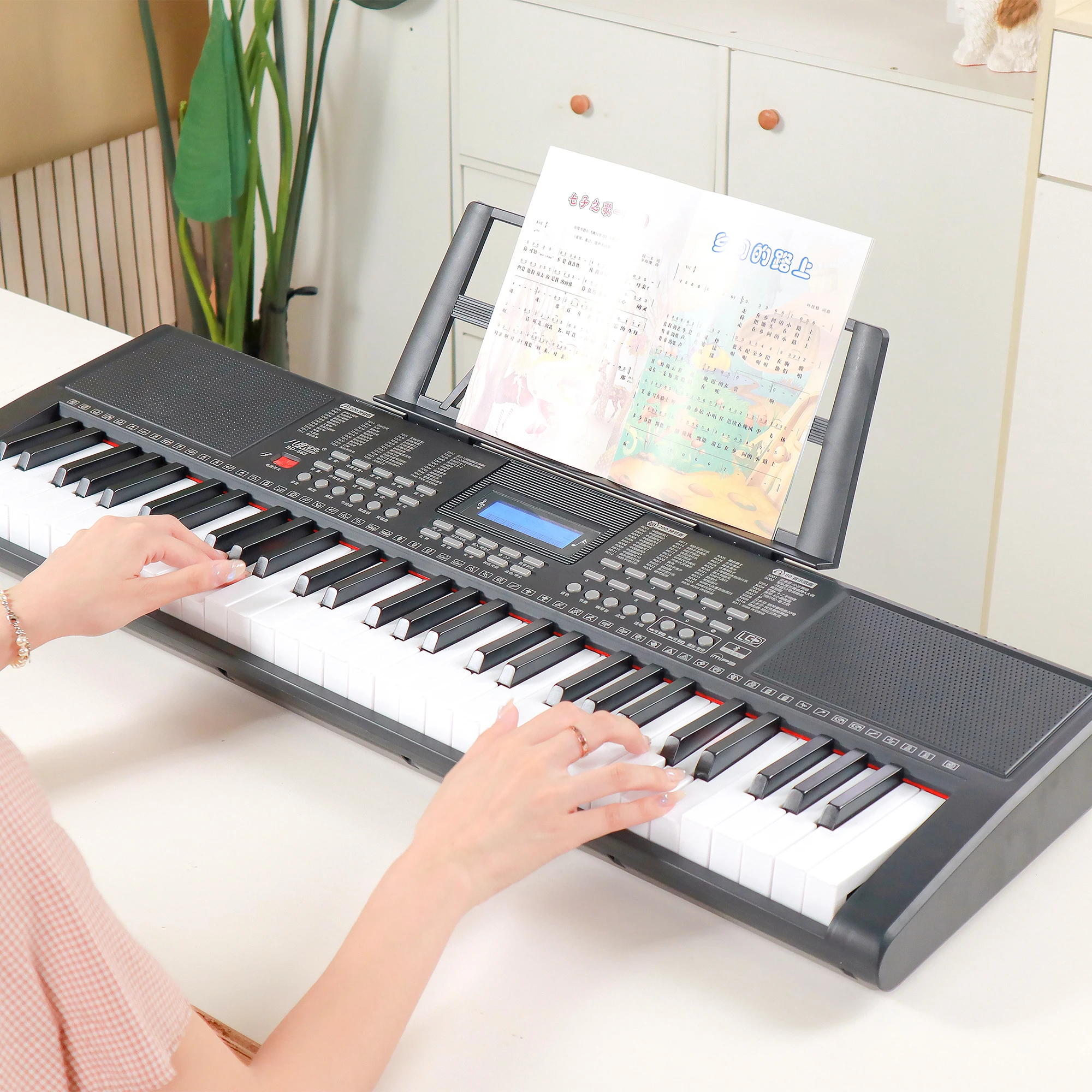 LCD Screen Multi-function USB MIDI Keyboard 61 Key Lighting Electronic Organ Digital Piano Keyboard