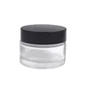 clear jar with black cap