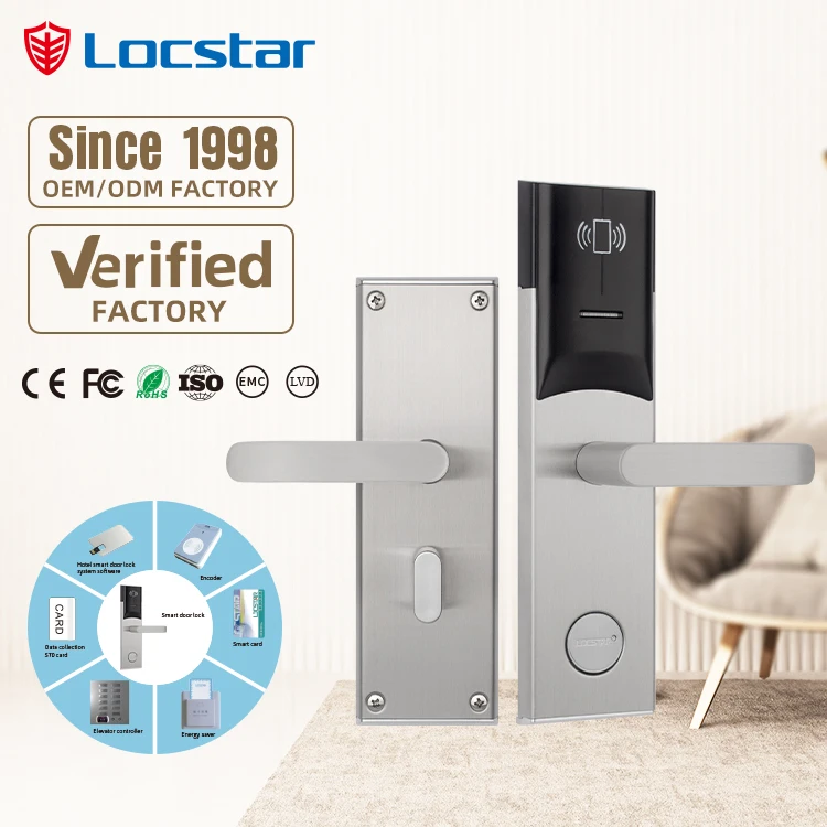Operatedhotel Door Lock With Management Software System Hotel Door Lock Stainless Steel Radio Frequency Induction Card Lock