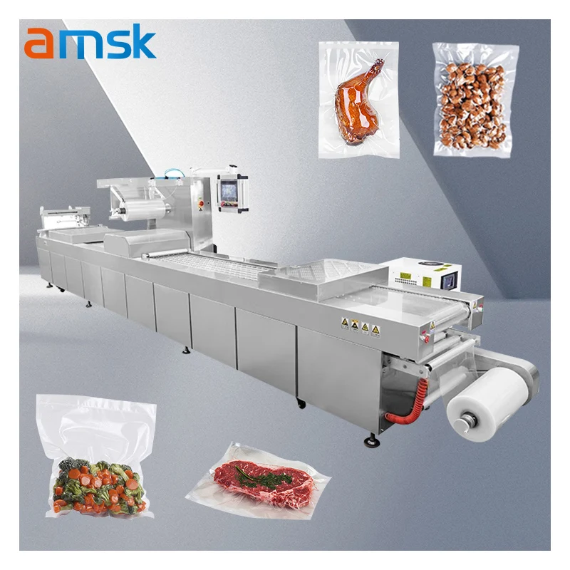 Stretch Film Packaging Machine for Cheese Vacuum Pack Machine Butter Automatic Sausage Meat Dates Fish Thermoforming Packmachine