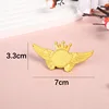 [Oro puro] Insignia de alas de corona - 3,3*7 cm