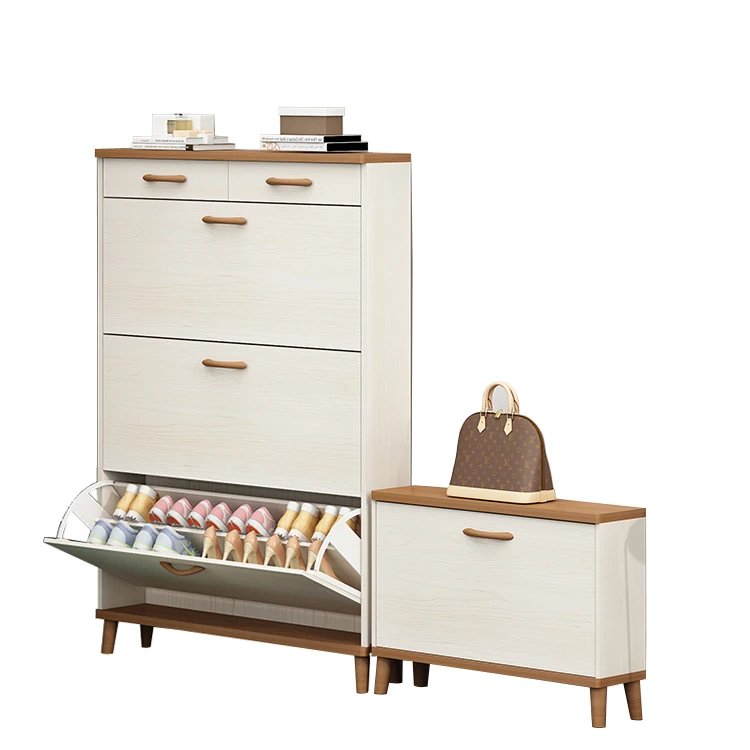 Modern Fashion Wooden Ultra Thin Drawer Shoe Cabinet with 3 Doors Luxury Storage Shoe Cabinet for 24 Pair Shoe Cabinet