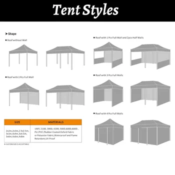 Abris et Tentes 10' x 10' Personnalisée pour vos Événements