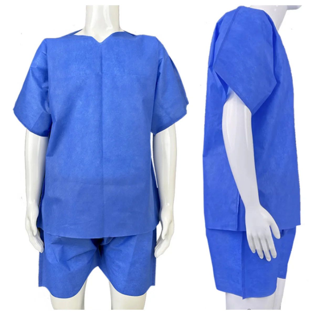 No tejido PP/SMS manga corta paciente vestido Hospital uniforme