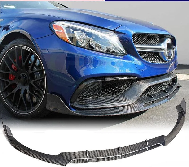 W205 C63 углеродное волокно передний бампер губы разветвители для Mercedes Benz C CLASS Sedan 2015 - 2018