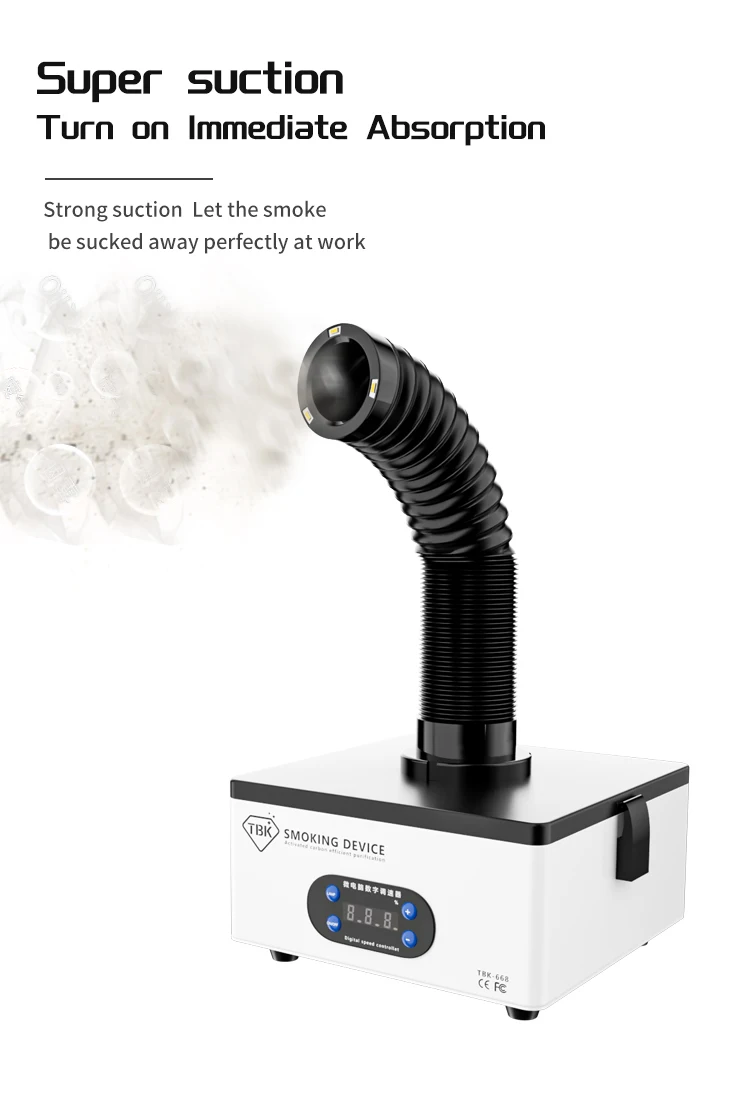 TBK 668 Mini Smoke Purifying Filter for Laser Machine Portable Fume Extractor for Mobile Phone Repair  Soldering Welding
